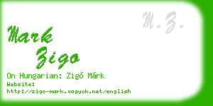 mark zigo business card